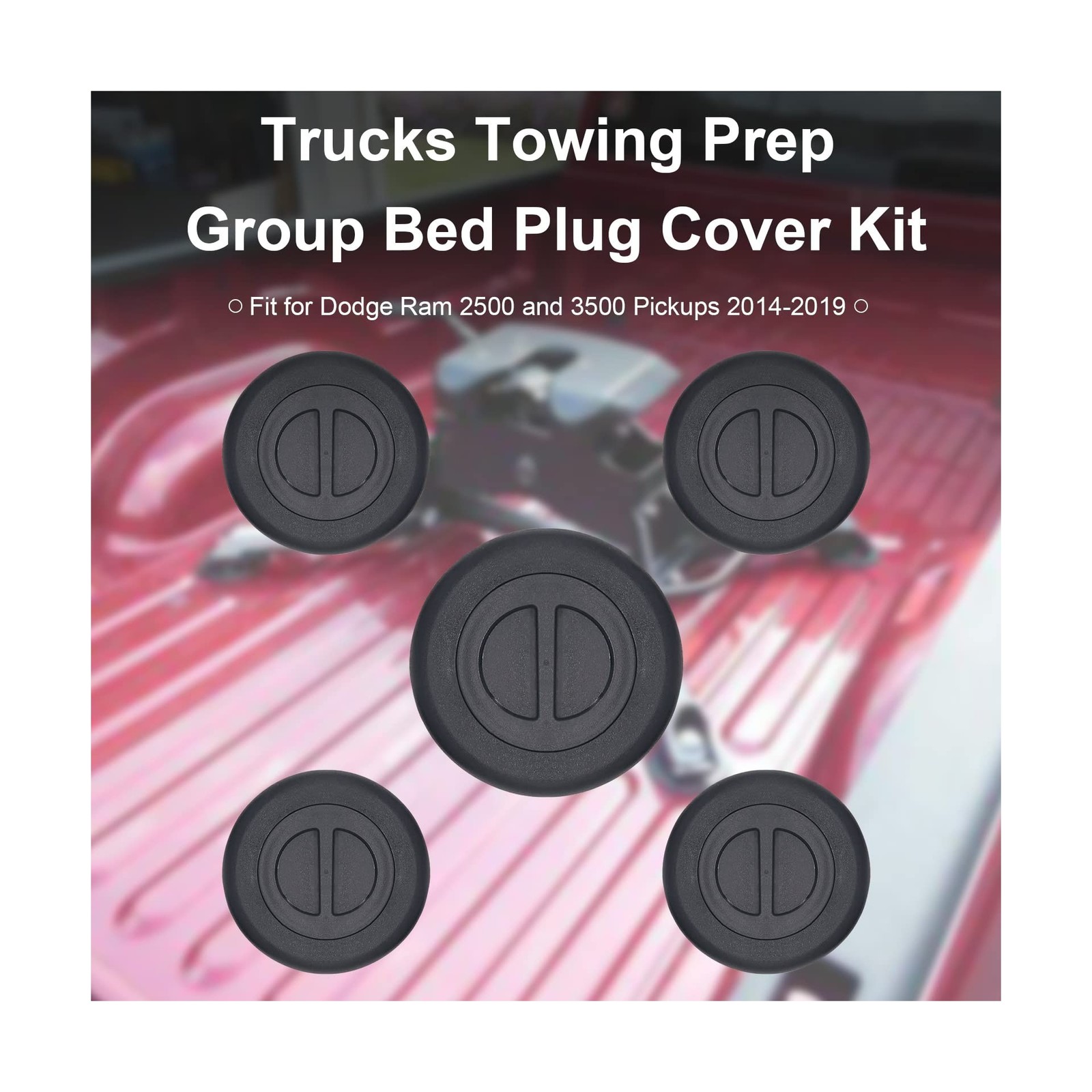 Bed Plug Cover Kit Compatible with 2014-2019 Dodge Ram 2500 3500 Pickups Repl...