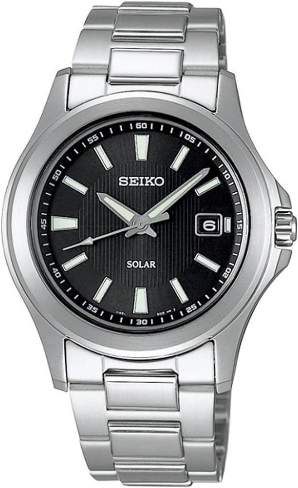 SEIKO SOLAR 腕時計(ソーラー) Seiko Solar Quartz Solar Quartz Watch Silver Black Men