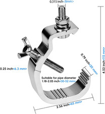 10 Pack Stage Light Clamp Hook Aluminum Alloy Truss C-Clamp Load Capacity 55LB