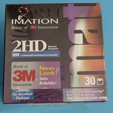 Imation 3.5" 2HD IBM Formatted Diskettes - 30 Pack Factory Sealed, No Returns