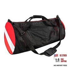Mesh Duffle Bag, Large Dive Bag with Padded Removeable Adjustable Large-Black