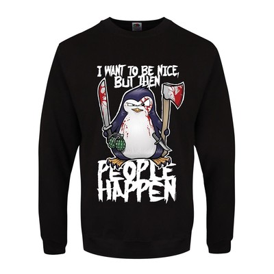 Psycho Penguin Herren Pullover I Want To Be Nice (GR1929)