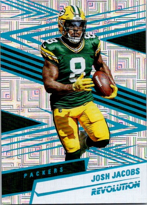 2025 Panini Revolution #171 Josh Jacobs Teal Levels /499 Green Bay Packers
