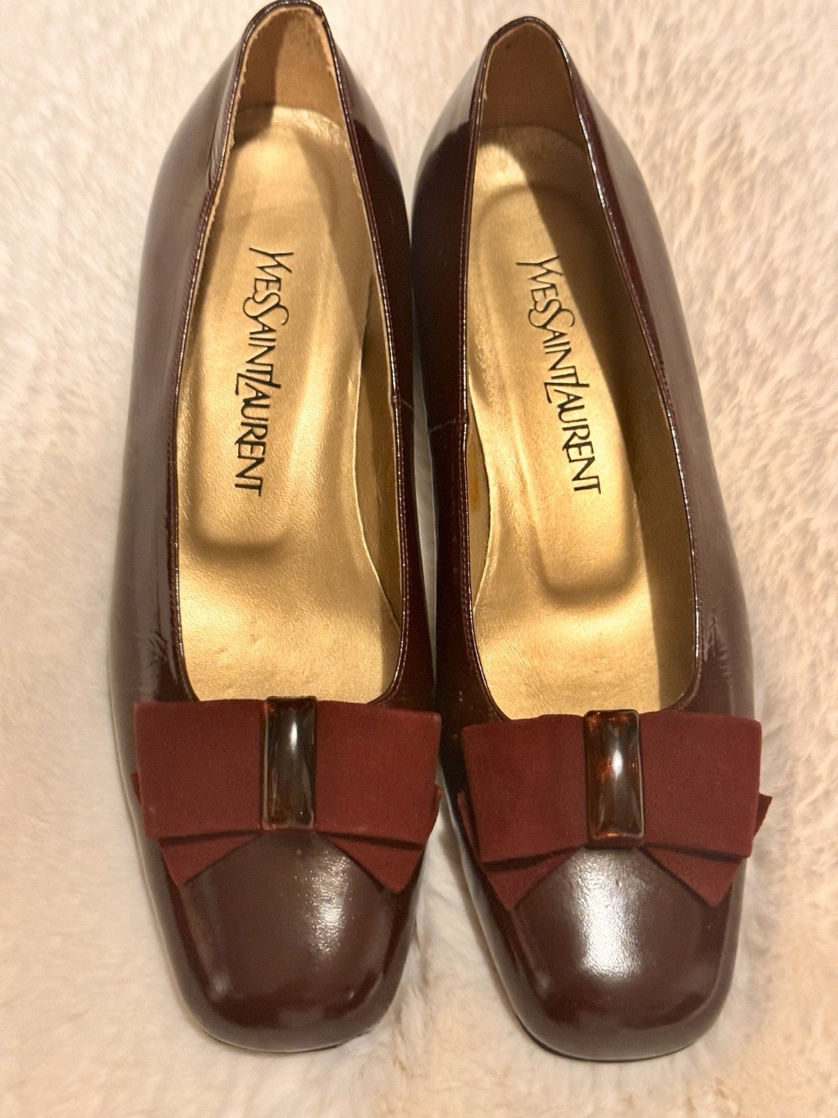 Ballerine YSL Saint Laurent design marrone e tartaruga taglia US 7