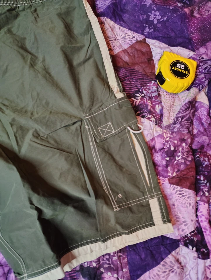 Vintage 90s Abercrombie Fitch Swim Shorts Mens XL Green Long Board Trunks Lined - Image 2 of 4