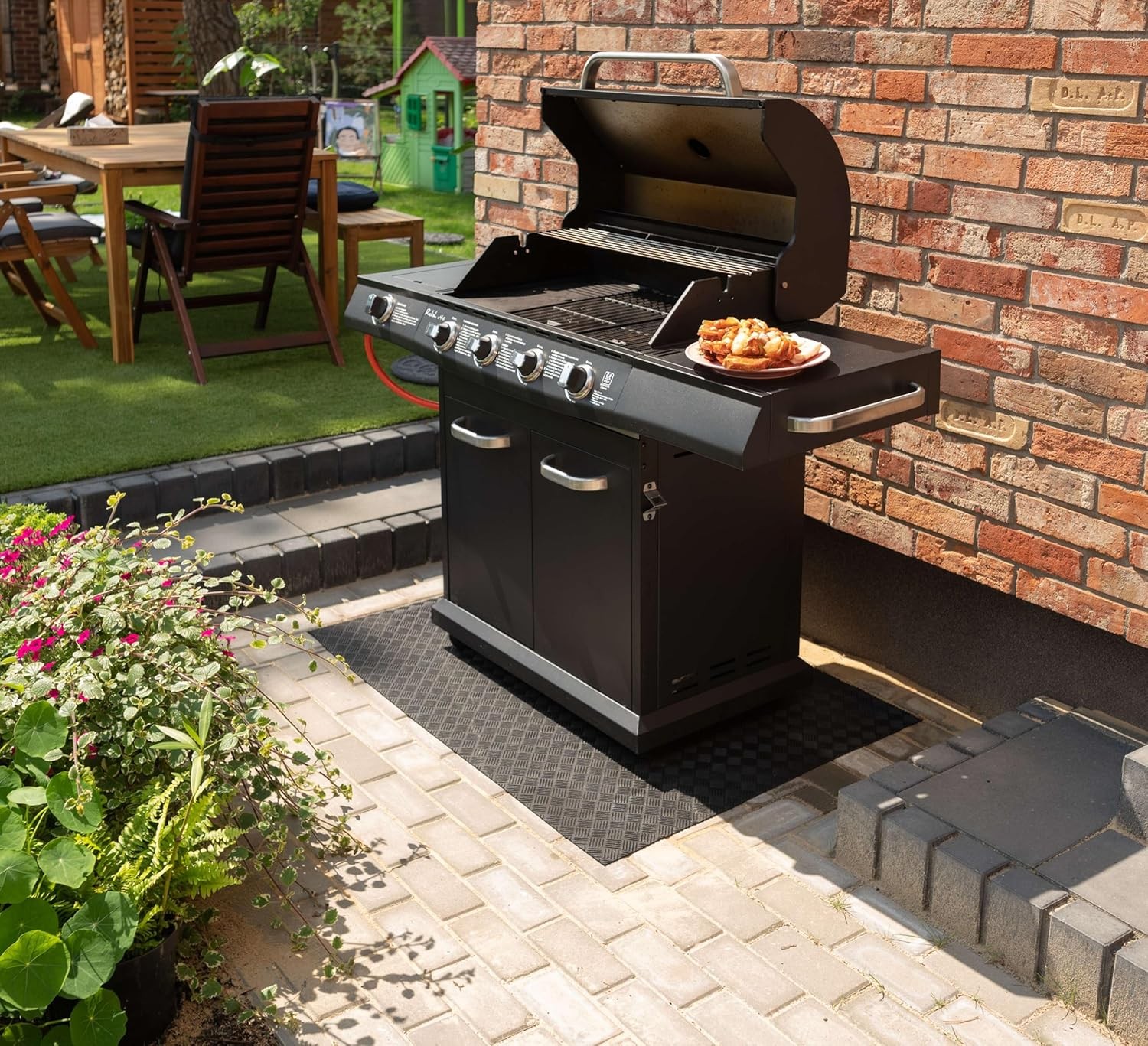 Nicoman BBQ Grill Floor Protection Mat,Outdoor Barbecue Matt| Fire Retardant| P view 2