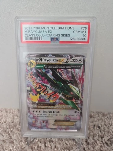 PSA 10 M Rayquaza EX 76/108 Celebrations: Classic Collection Holo Roaring Skies