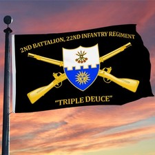 2nd Battalion 22nd Infantry Regiment Flag 3x5Feet with Brass Grommets