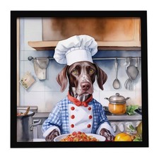 German Shorthaired Pointer The Chef Framed Metal Print DAC6254MFP88