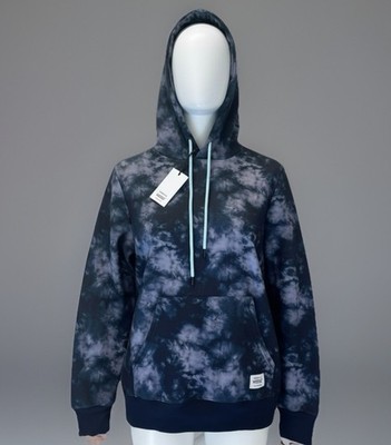 New WeSC Blue Tie Dye Fleece Pullover Hoodie Men's Size M Unisex