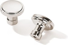 10 Pack Modern Polished Nickel Cabinet Knobs 1-1/4 Inch Diameter Round Grip