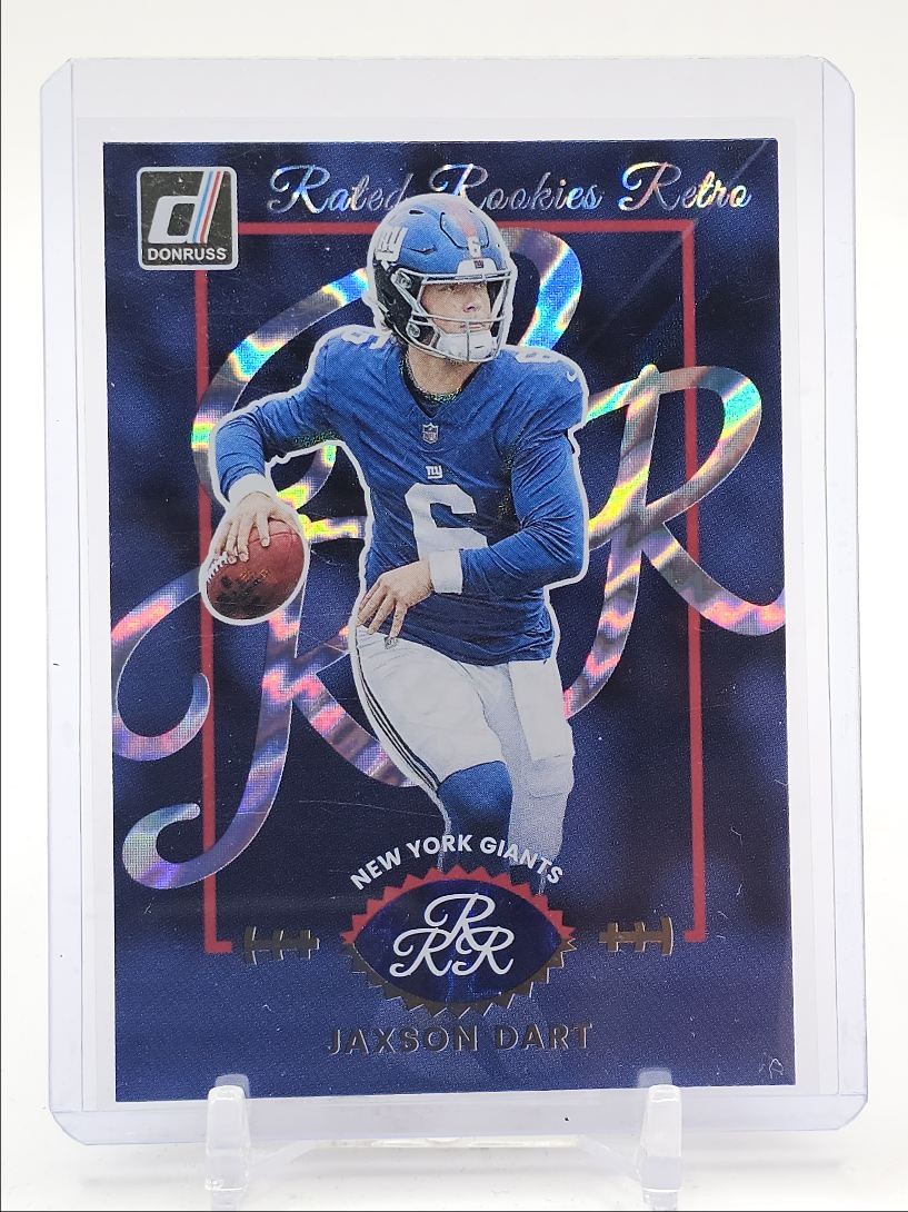 JAXSON DART 2025 DONRUSS RATED ROOKIES RETRO FOOTBALL GIANTS RC Q4925