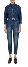 The Kooples Western style Denim Jumpsuit Size 2 UK10 RRP £281