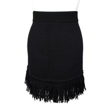 Club Monaco Black Fringe Banding Skirt 55 112704337