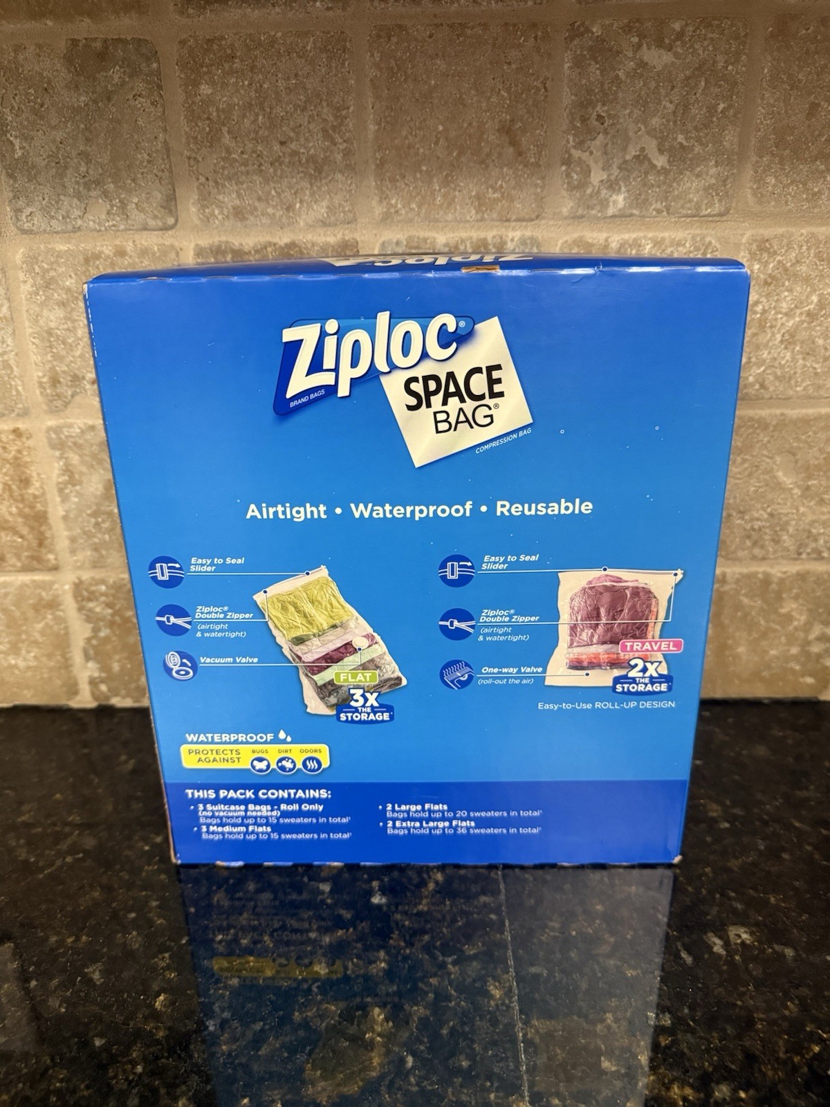 ZIPLOC VACUUM SEAL BAGS VALUE PACK OF 10 ASSORTED AIRTIGHT WATERPROOF SPACE BAG