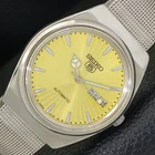 VINTAGE SEIKO 5 AUTOMATIC 6309A JAPAN MENS GOLDEN COLOR DIAL WATCH a701515-1
