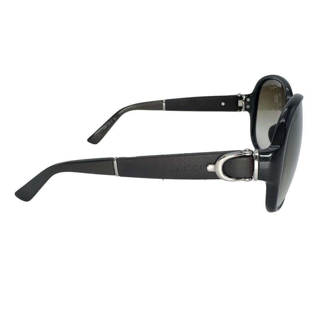 GUCCI GUCCI QDX03BQ54J Oval Sunglasses Dark Brown Resin Leather Combo MADE IN IT thumbnail 8