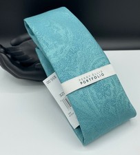 PERRY ELLIS Portfolio Men's 100 Polyester Tie  Aqua  Randel Floral