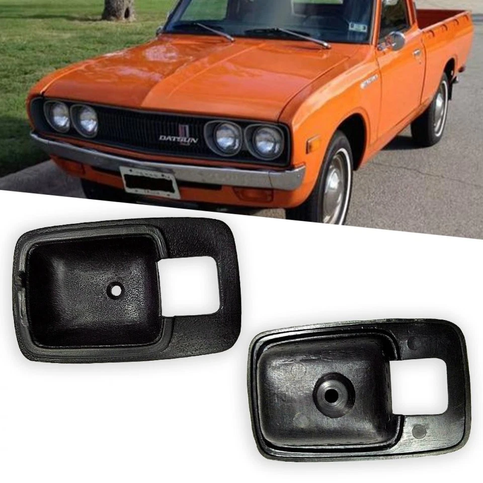 Bisel de manija de puerta interior negro para camioneta Nissan Datsun 620 1500 1973-1979 LR Foto 2 de 4