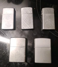 5 Zippo Lighter Lot-1958 1964 1973 2005 2020 Date Codes - Slims Need New Flints