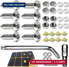 BGGTMO License Plate Screws Anti Theft -Stainless Steel Tamper Resistant Locking