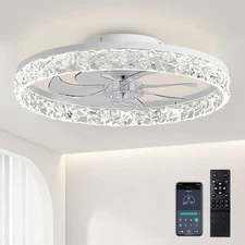 Ceiling Fans with Lights and Remote, 19.7" Low Profile Ceiling Fan with Light...