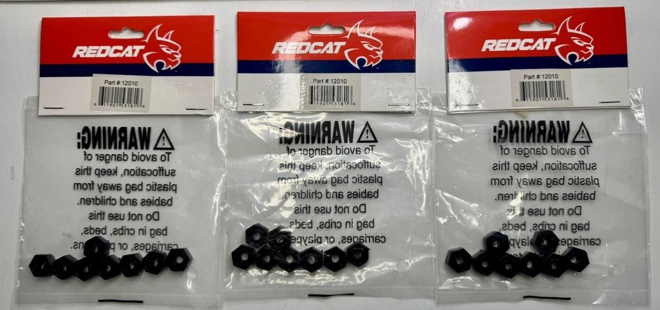 Redcat Racing Volcano 16 Lot of (3) Wheel Hex Black (24) #12010 New in Package - Image 3 of 4