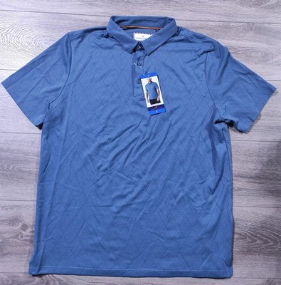 Modern Ambition Polo Mens Large Blue Short Sleeve Stretch Moisture Wicking