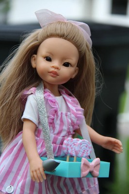 Paola Reina ''Candy Seller'' Outfit Doll ~ NEW Glass Eyes and Eyelashes