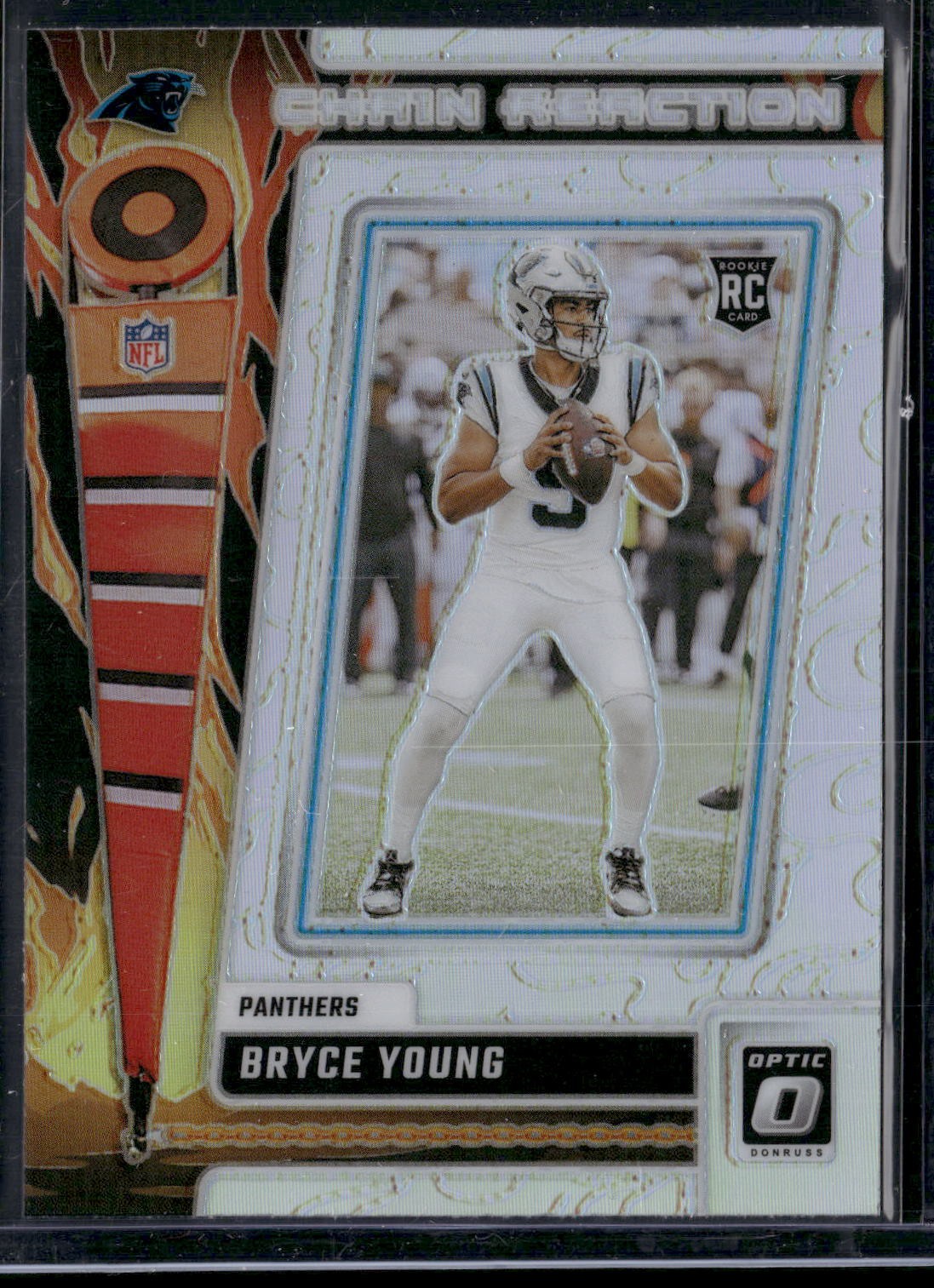 2023 Donruss Optic Bryce Young Holo Chain Reaction RC #CRBY Carolina Panthers 1