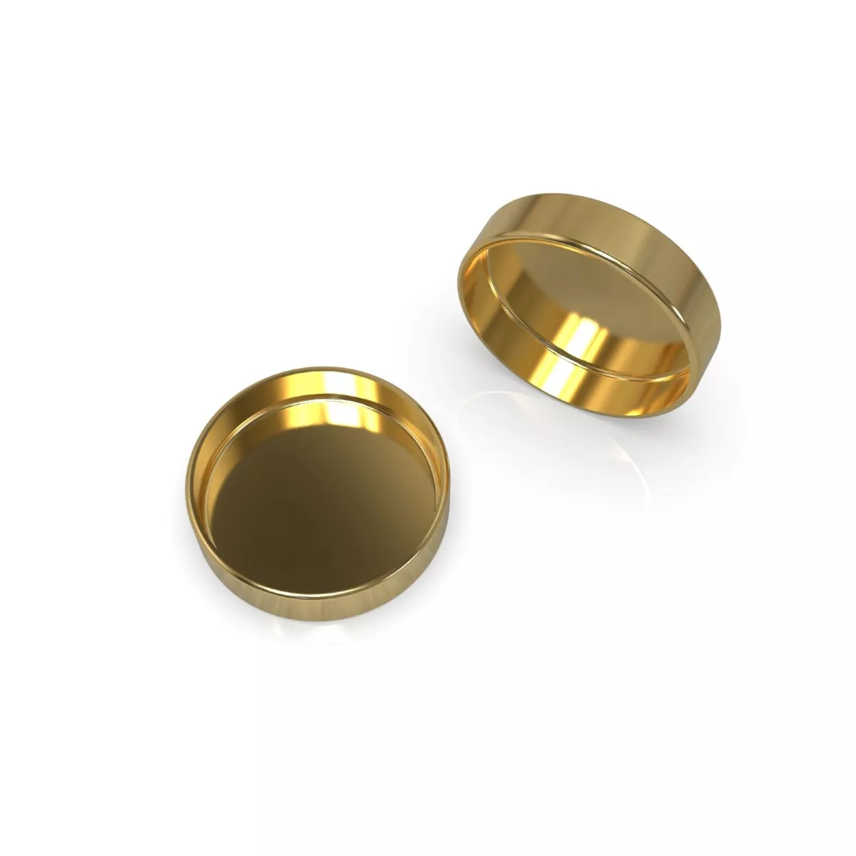 4mm Bezel Cups 3pcs 14K Yellow Solid Gold Round Tray Jewelry