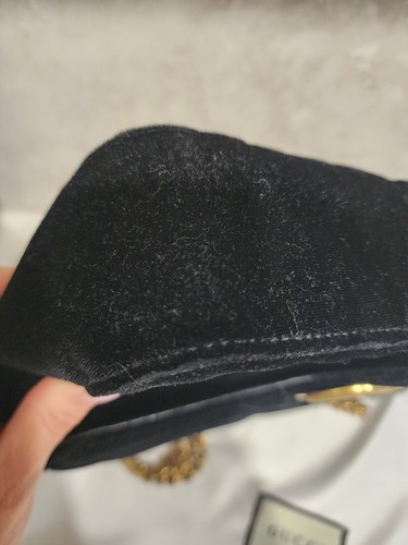Authentic Gucci GG Marmont Matelasse Black Velvet Gold GG Shoulder Bag EUC - Picture 11 of 14