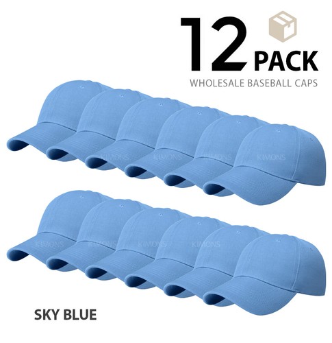 WHOLESALE 12 pieces Classic Plain Baseball Cap Hat Adjustable Size Solid Color - Picture 19 of 25