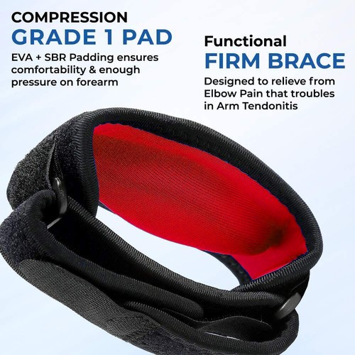 Tennis Elbow Brace Support Arthritis Tendonitis Golfer Arm Joint Pain Pad Strap - Picture 7 of 12