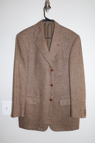 BROWN WEAVE PAL ZILERI SILK / WOOL / CASHMERE SPORT COAT sz 42R MADE IN ITALY