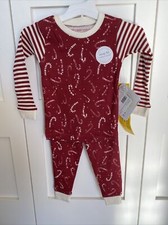 Burt's Bees Candy Cane Christmas/Winter 2-piece Pajama Set 18 months 
