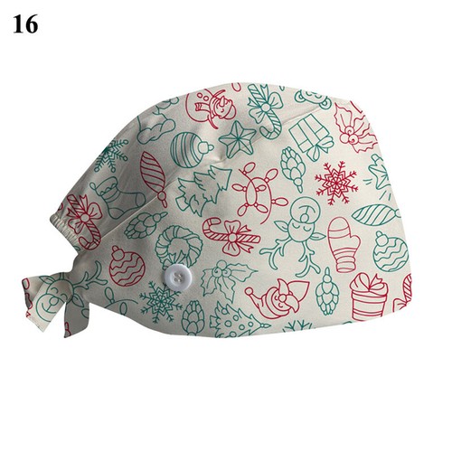 Print Cotton Surgical Scrub Cap Doctor Nurse Bouffant Hat Adjustable Head Cover- - Picture 28 of 31