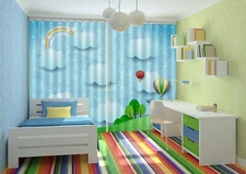3D Rainbow Cloud Stars ZHUA2875 Photo Curtain Window Blockout Fabric Amy 2023