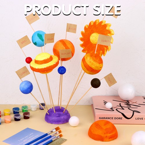 60 PCS Model Foam Ball Kit Includes 18 Mixed Sized Polystyrene Sphe - Picture 6 of 8