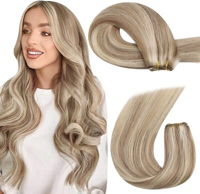 Double Weave Sew in Weft Hair Extensions 100%Real Brazilian Remy Human Hair 100g
