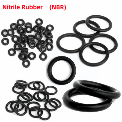 Black NBR Rubber O Ring Oil Seal Gasket Outer Diameter5-140mm Wire Diameter1.9mm