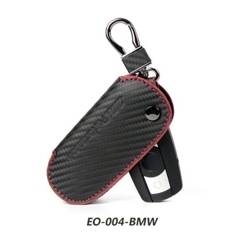 Cow leather Carbon fiber Car Remote Key Chain Holder Case Bag Fit For BMW Auto - Bild 19 von 39