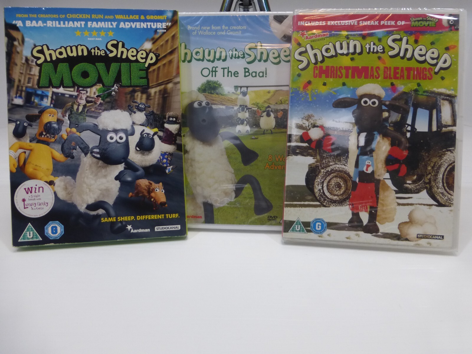 Shaun The Sheep Movie + Off The Baa 8 Episode + Xmas Bleatings DVDs NEW / SEALED