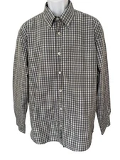 Orvis Mens Large Shirt ACTIVE FIT Green Plaid Button Down HERITAGE WASH