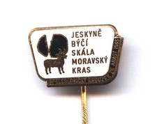BYCI SKALA CAVE - REPÚBLICA CHECA Espeleología insignia pin ADAST 1965 color blanco