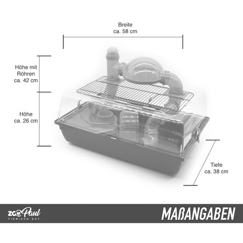 Nagerkäfig Alex + Zubehör grün Goldhamster Maus Kleintier Maße 58x38x42cm Neu - Bild 2 von 7