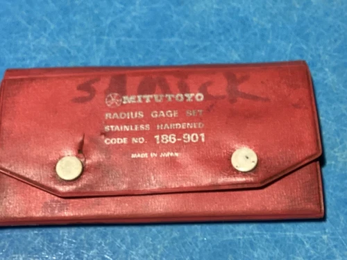 MITUTOYO 186-901 RADIUS GAGE SET 1/64"-1/2" SAE W/POUCH