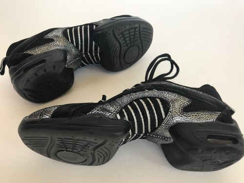 Skazz by Sansha black silver dance shoes sneakers women's 5 gently used - Picture 3 of 6