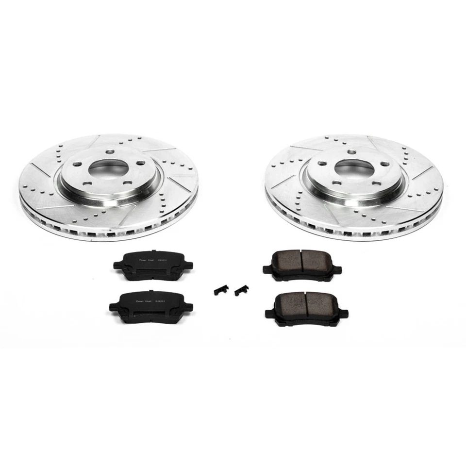 Kit de disco de freio e pastilhas Powerstop K1614 dianteiro para 2009-2012 Chevrolet Malibu - Imagem 3 de 3