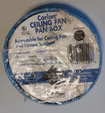 Carlon B708-SHK 8 cu in Shallow PVC Ceiling Fan Pan Box w/o Hardware, 4" RD